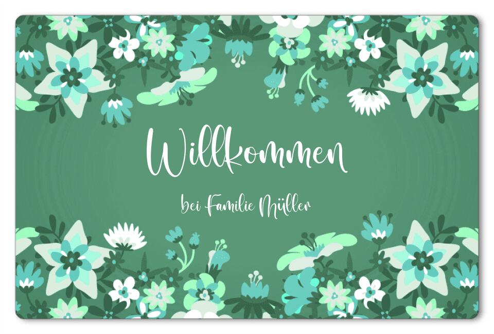 Fußmatte personalisiert Floral 2 Blumen