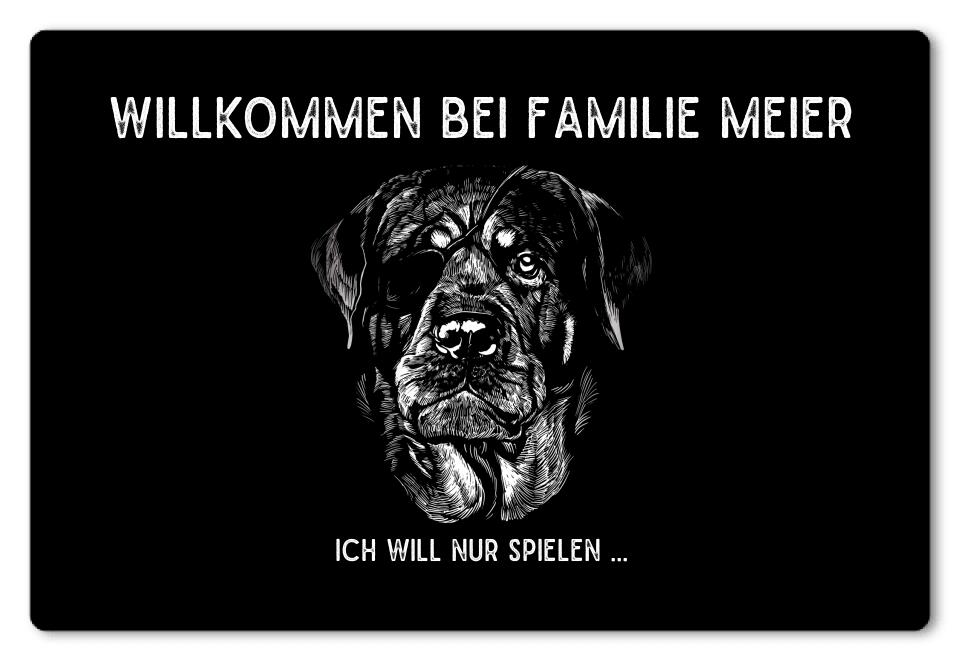 Fußmatte personalisiert Rottweiler