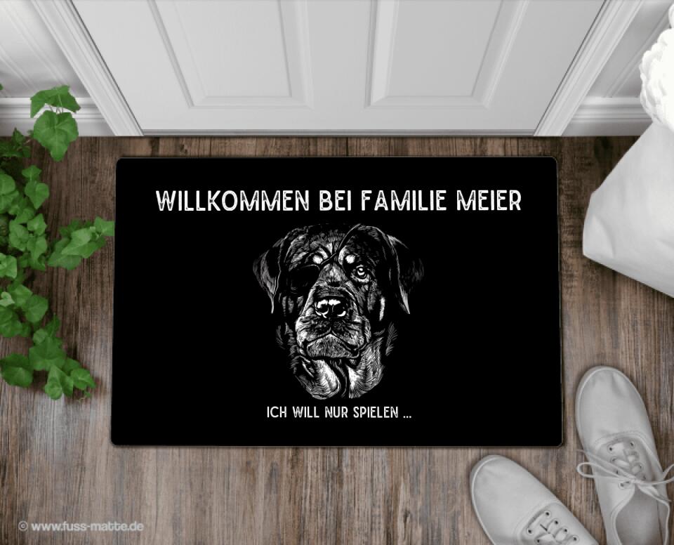 Fußmatte personalisiert Rottweiler