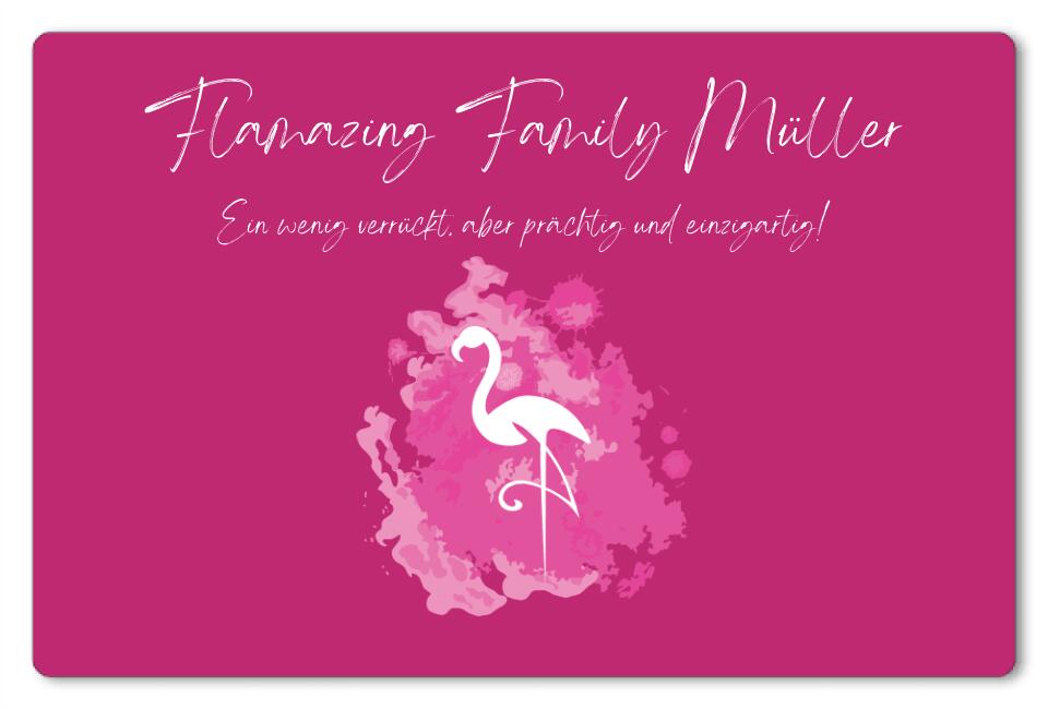 Fußmatte personalisiert Flamingo 1