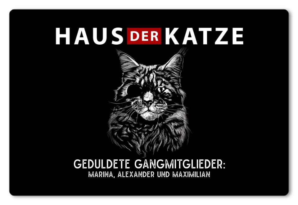 Fußmatte personalisiert Katze Haus des Geldes