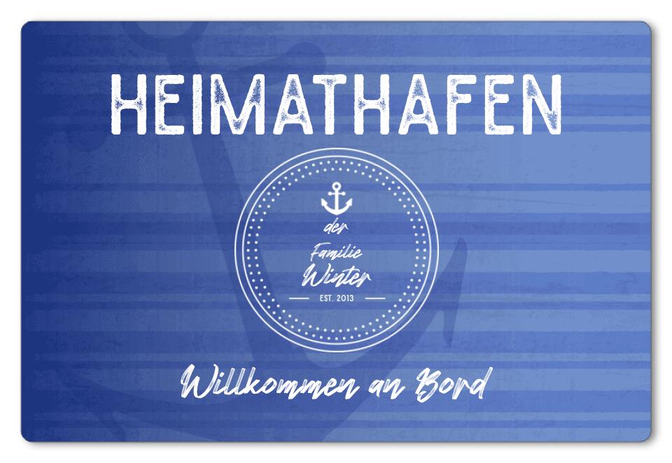 Fußmatte personalisiert Heimathafen 2