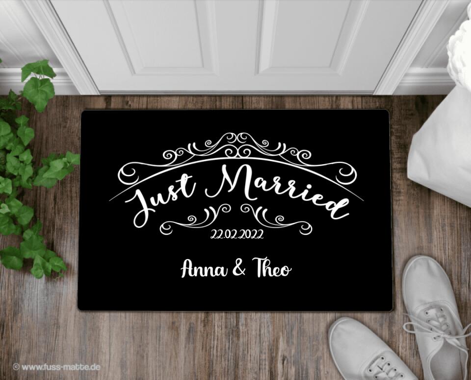 Fußmatte personalisiert Hochzeit just married