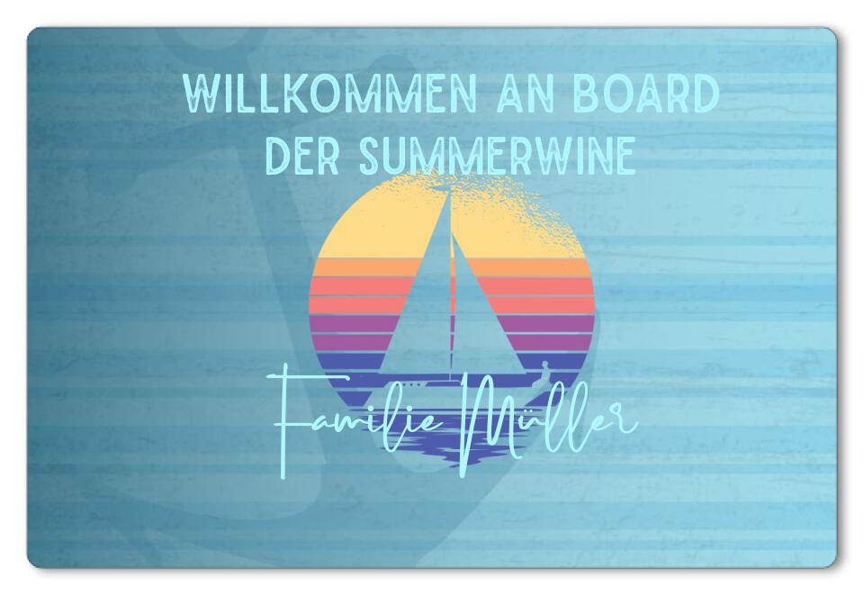 Fußmatte personalisiert Segler Sundowner Anker Nr. 2