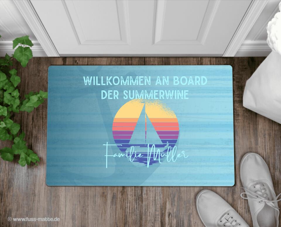 Fußmatte personalisiert Segler Sundowner Anker Nr. 2