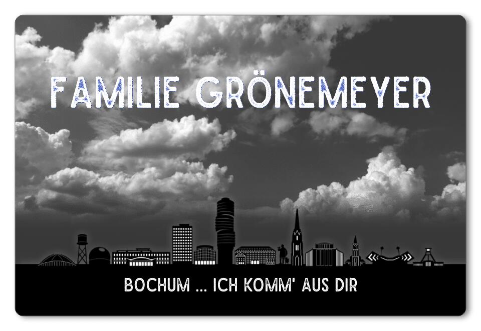 Fußmatte personalisiert Bochum Skyline