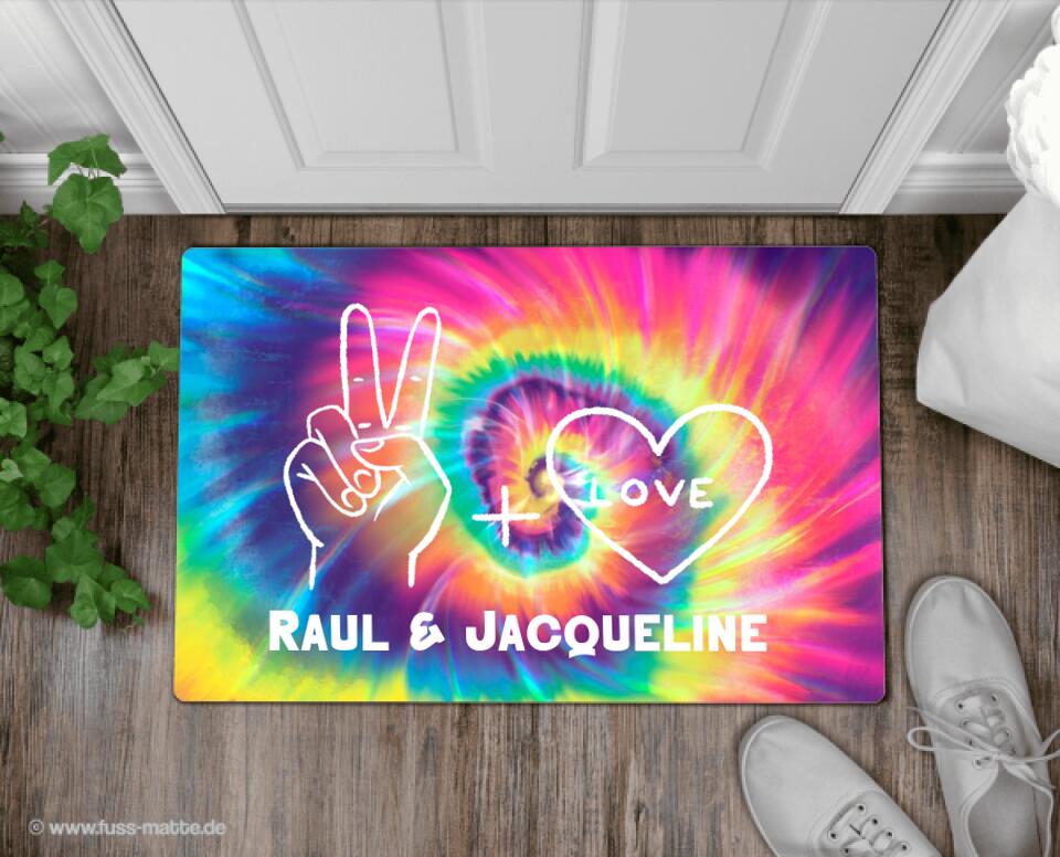 Fußmatte personalisiert Hippie Frieden Peace Nr. 3