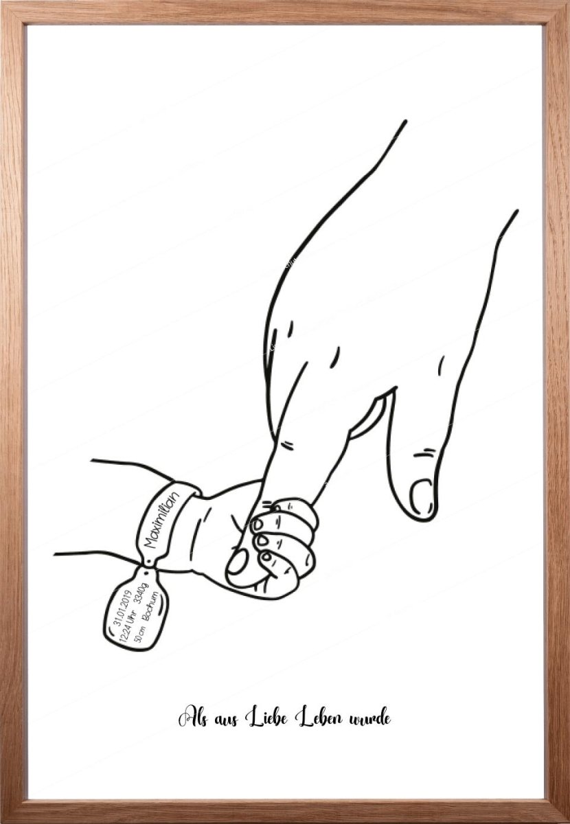 Babyposter "Hand in Hand" personaliert - artidomo