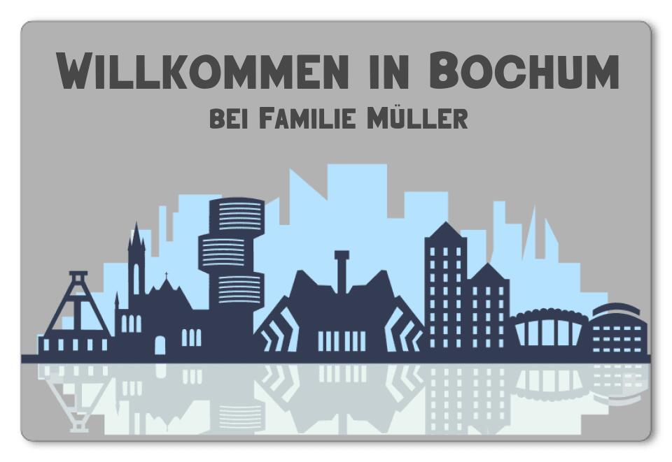 Fußmatte personalisiert Bochum Skyline 1 - artidomo