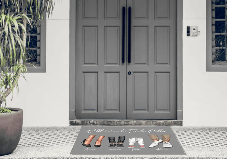 Fußmatte personalisiert Familie Schuhe elegant - artidomo