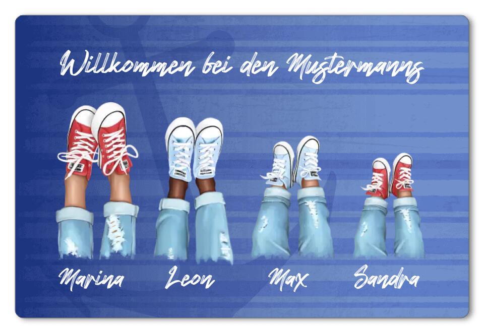 Fußmatte personalisiert Familie Sneaker Schuhe - artidomo