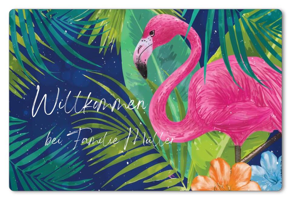 Fußmatte personalisiert Flamingo 2 - artidomo
