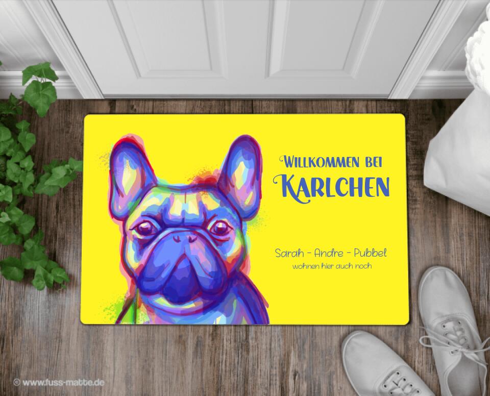 Fußmatte personalisiert Französische Bulldogge - artidomo