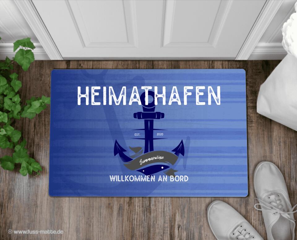 Fußmatte personalisiert Heimathafen 3 - artidomo