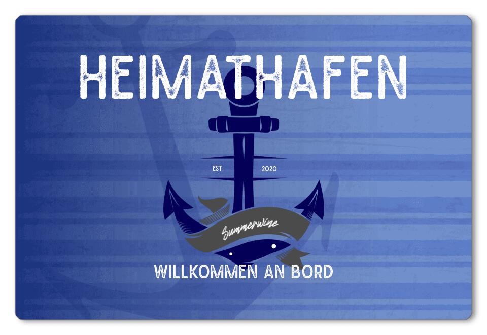 Fußmatte personalisiert Heimathafen 3 - artidomo
