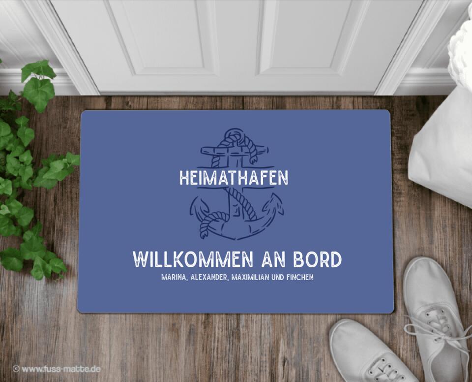 Fußmatte personalisiert Heimathafen Anker - artidomo