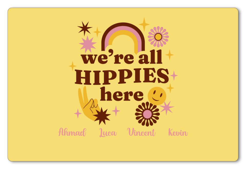 Fußmatte personalisiert Hippie Frieden Peace Nr.1 - artidomo