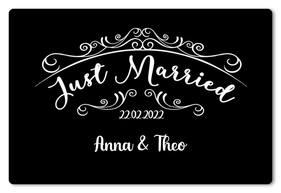 Fußmatte personalisiert Hochzeit just married - artidomo