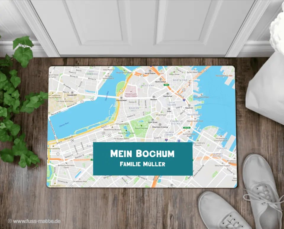 Fußmatte personalisiert mit Deinem Kartenausschnitt - artidomo