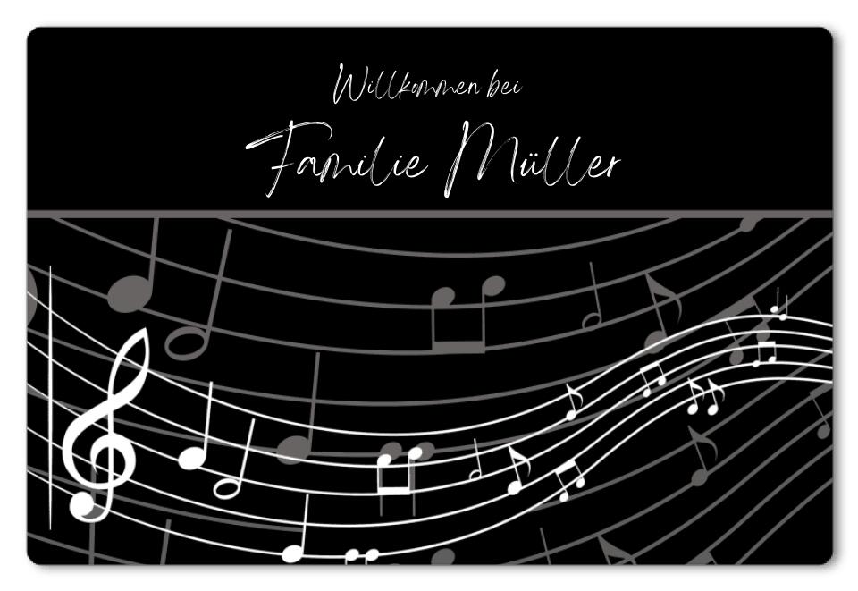 Fußmatte personalisiert Noten 1 Musiker - artidomo