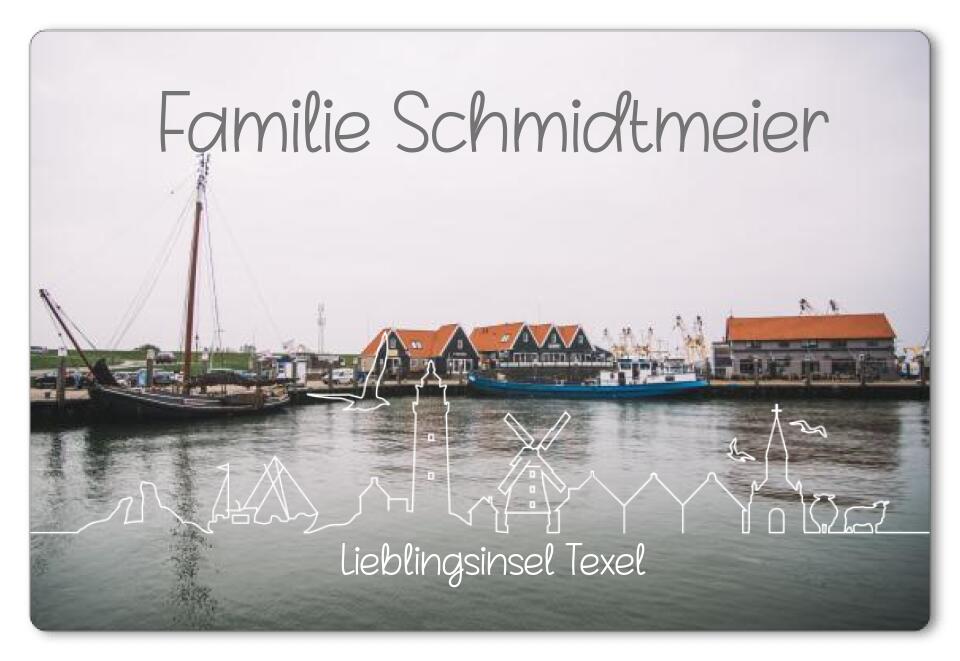 Fußmatte personalisiert Texel Hafen Oudeschild - artidomo