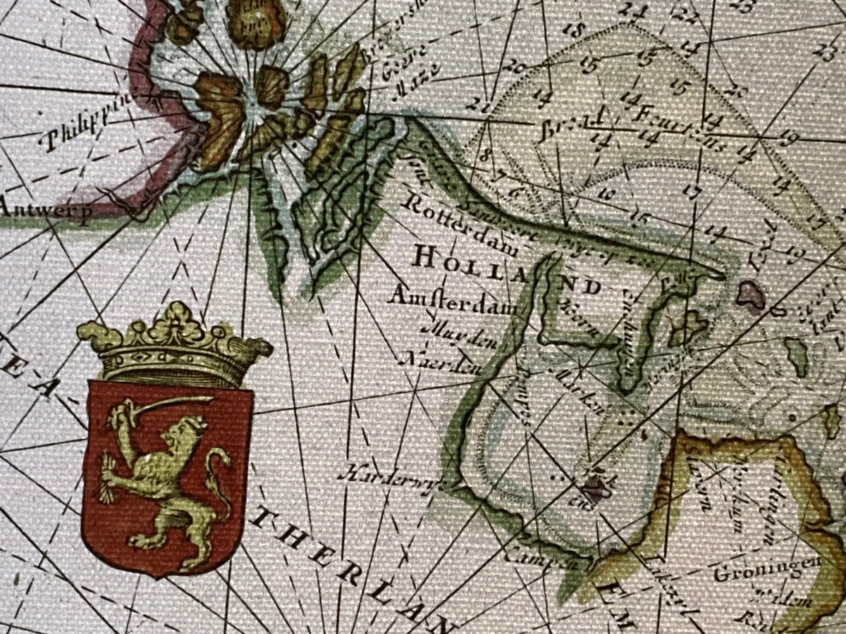 Historische Seekarte Nordsee u. Ijsselmeer 60x70cm von 1702 - artidomo