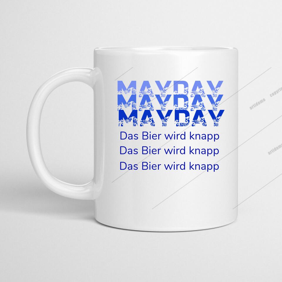 Mayday 2 Tasse für Segler und Motorbootfahrer - personalierbar - artidomo