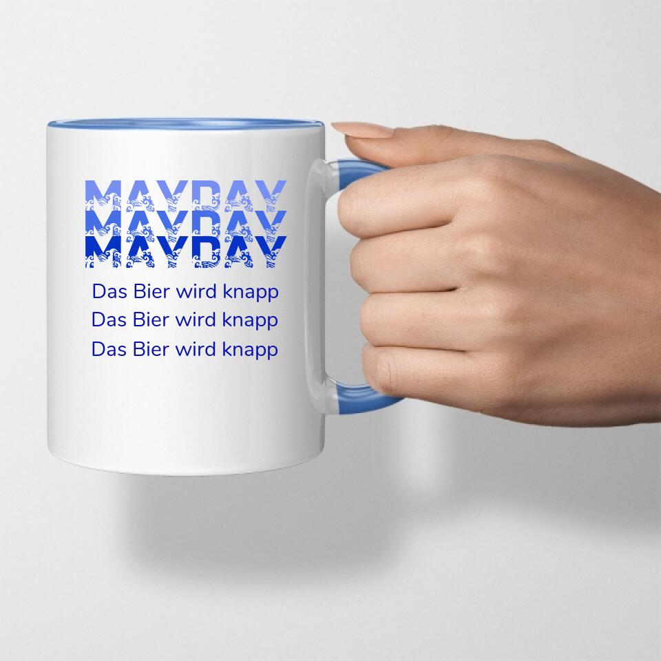 Mayday 2 Tasse für Segler und Motorbootfahrer - personalierbar - artidomo